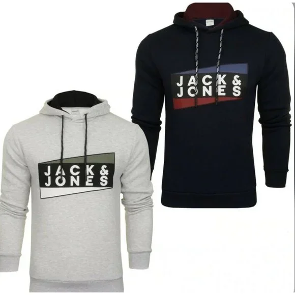 NWT Men's M JACK AND JONES Anton Logo Pullover Hoodie msrp $49.50 - Picture 1 of 6